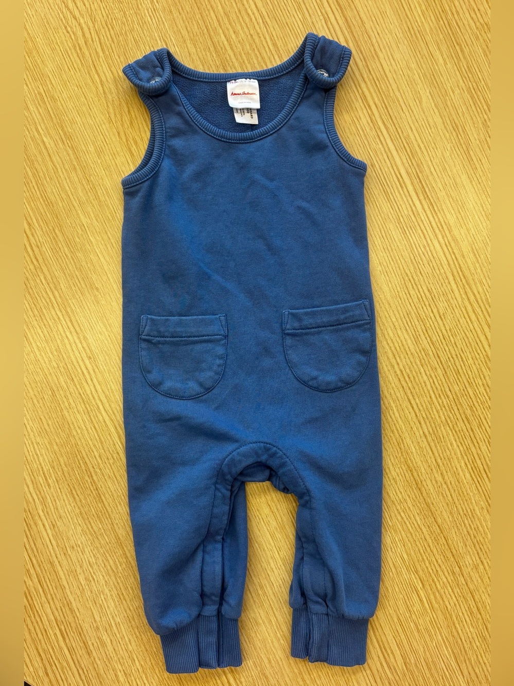 Hanna Andersson Navy Cotton Romper • 75 cm / 12–18M • Soft Knit
